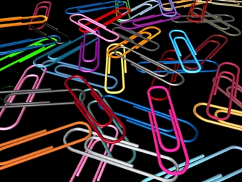 What's an office without paper clips?  This photo of a colorful variety of these indispensable office supplies was taken by Rodolfo Clix of Sao Paulo, Brazil.